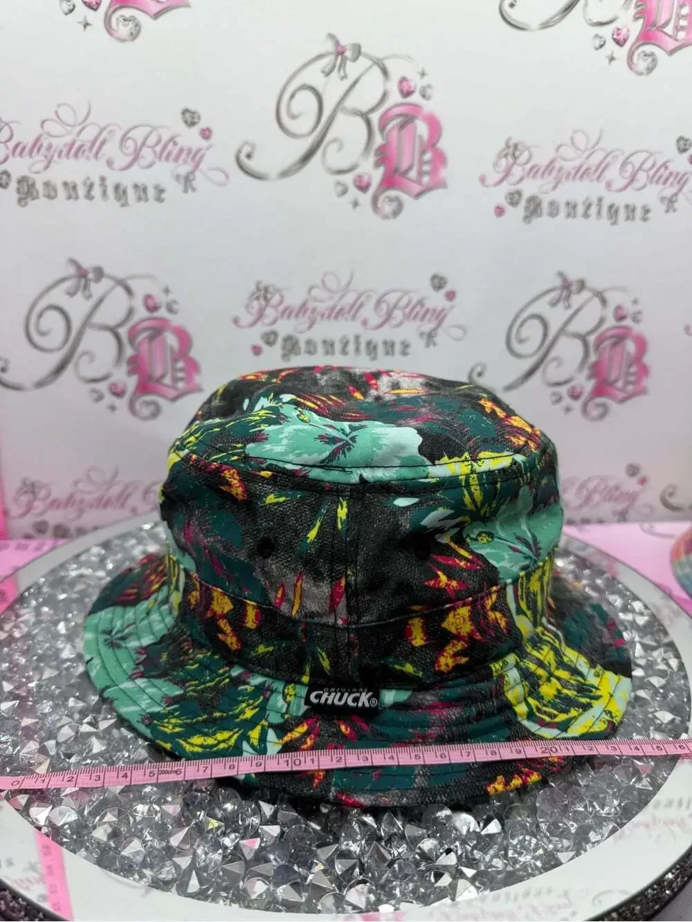 ORIGINIAL CHUCK hat tropical tiki sun Bucket Hat - Teal, Yellow & Black